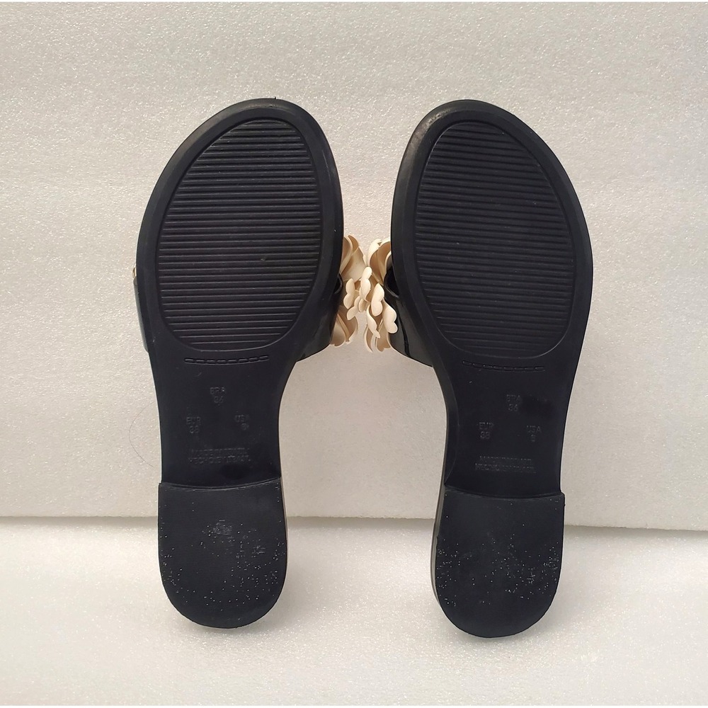 Kate Spade New York  Jaylee Flower Black Cream Slide Sandals Size 6 - Picture 10 of 12
